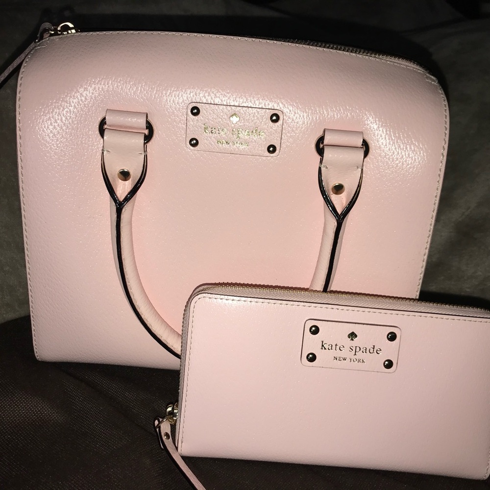 Kate Spade Pink Handbag and Wallet Set